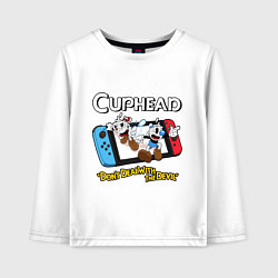 Лонгслив хлопковый детский Switch cuphead, цвет: белый