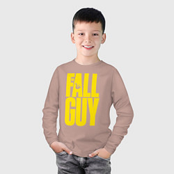 Лонгслив хлопковый детский The fall guy logo, цвет: пыльно-розовый — фото 2