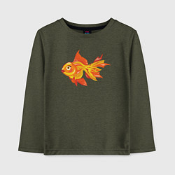 Лонгслив хлопковый детский Golden fish, цвет: меланж-хаки