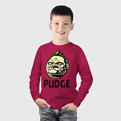 Лонгслив хлопковый детский Pudge Face, цвет: маджента — фото 2