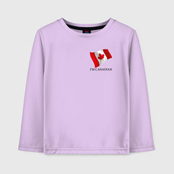 Лонгслив хлопковый детский Im Canadian - motto, цвет: лаванда