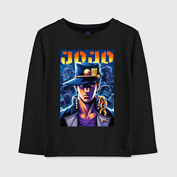 Лонгслив хлопковый детский Jojo - Jotaro Kujo ai art, цвет: черный