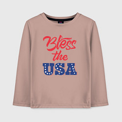 Лонгслив хлопковый детский Bless the USA, цвет: пыльно-розовый