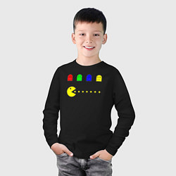 Лонгслив хлопковый детский Персонажи старых компьютерных игр, цвет: черный — фото 2