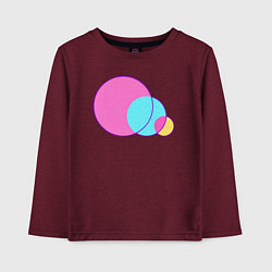 Лонгслив хлопковый детский Три пересеченных круга, цвет: меланж-бордовый