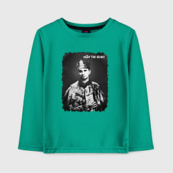 Лонгслив хлопковый детский Depeche Mode - Dave enjoy the silence, цвет: зеленый