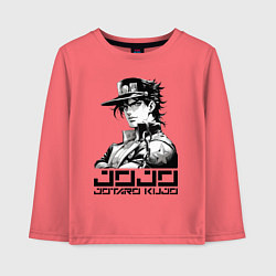 Лонгслив хлопковый детский Jotaro Kujo - jojo ai art, цвет: коралловый