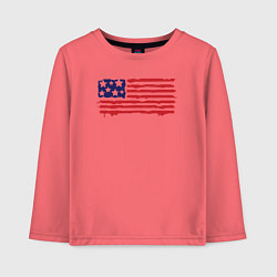 Лонгслив хлопковый детский USA patriot, цвет: коралловый