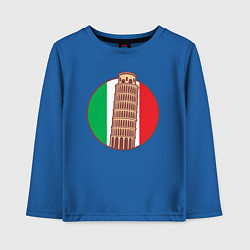 Лонгслив хлопковый детский Пизанская башня, цвет: синий