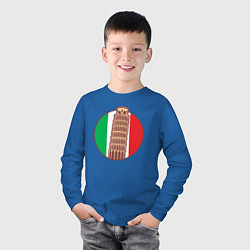 Лонгслив хлопковый детский Пизанская башня, цвет: синий — фото 2