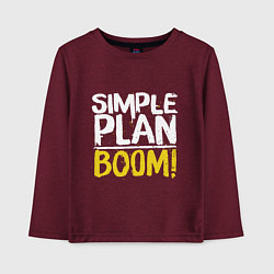 Лонгслив хлопковый детский Simple plan - boom, цвет: меланж-бордовый