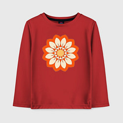 Детский лонгслив Мандала оранжевый цветок