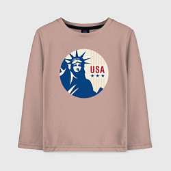 Лонгслив хлопковый детский Liberty USA, цвет: пыльно-розовый