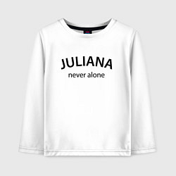 Лонгслив хлопковый детский Juliana never alone - motto, цвет: белый