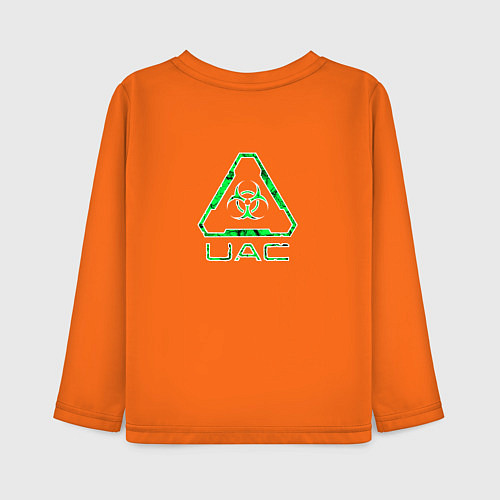 Детский лонгслив UAC зелёный повреждённый / Оранжевый – фото 2