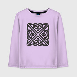 Детский лонгслив Квадратный кельтский черный узор