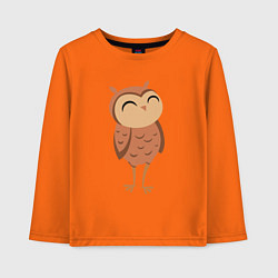 Лонгслив хлопковый детский Довольная сова, цвет: оранжевый