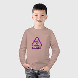 Лонгслив хлопковый детский UAC фиолетовый, цвет: пыльно-розовый — фото 2