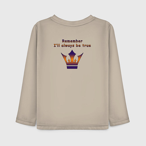 Детский лонгслив Remember Ill always be true / Миндальный – фото 2