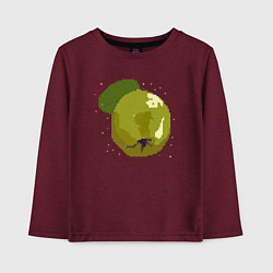 Лонгслив хлопковый детский Айва и звезды - пиксельное, цвет: меланж-бордовый