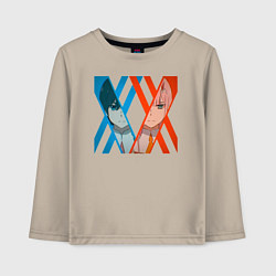 Лонгслив хлопковый детский Хиро Зеро Ту, цвет: миндальный