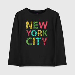 Лонгслив хлопковый детский New York city colors, цвет: черный