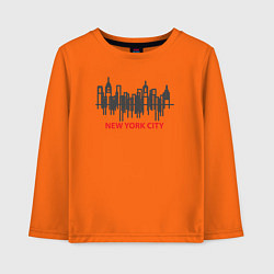 Лонгслив хлопковый детский New York United States, цвет: оранжевый