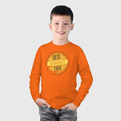 Лонгслив хлопковый детский Лучший журналист в мире, цвет: оранжевый — фото 2