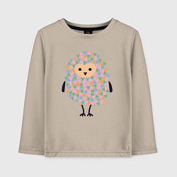 Лонгслив хлопковый детский Милая сова, цвет: миндальный