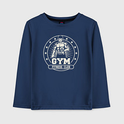 Лонгслив хлопковый детский Gym fitness club, цвет: тёмно-синий