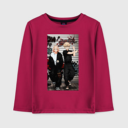 Лонгслив хлопковый детский Мандзиро Сано, цвет: маджента