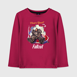 Лонгслив хлопковый детский Maximus fallout need a boost, цвет: маджента