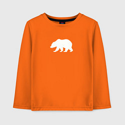 Лонгслив хлопковый детский Силуэт таёжного медведя, цвет: оранжевый