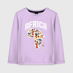 Лонгслив хлопковый детский African mood, цвет: лаванда