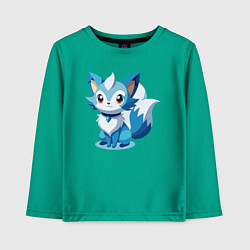 Лонгслив хлопковый детский Синий лисенок, цвет: зеленый
