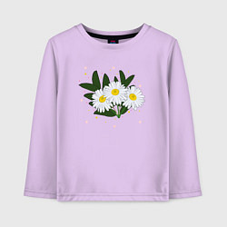 Детский лонгслив Ромашка белая