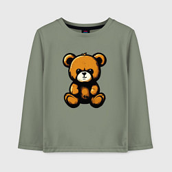 Лонгслив хлопковый детский Тедди медведь, цвет: авокадо