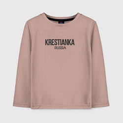 Лонгслив хлопковый детский Krestianka - крестьянка, цвет: пыльно-розовый