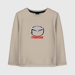 Лонгслив хлопковый детский Mazda logo, цвет: миндальный