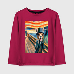 Детский лонгслив Кенгуру кричит - мем нейросеть