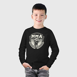 Лонгслив хлопковый детский Кулак MMA, цвет: черный — фото 2
