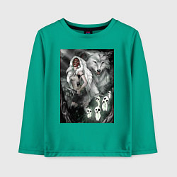 Лонгслив хлопковый детский Принцесса Мононоке духи, цвет: зеленый