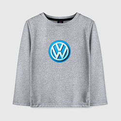 Лонгслив хлопковый детский Volkswagen logo blue, цвет: меланж