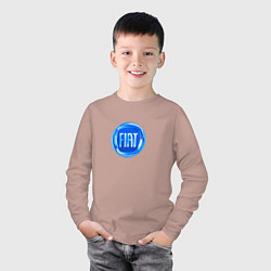 Лонгслив хлопковый детский FIAT logo blue, цвет: пыльно-розовый — фото 2