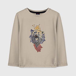Лонгслив хлопковый детский Бурый, цвет: миндальный