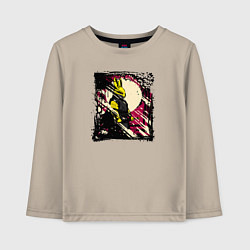 Лонгслив хлопковый детский Пушистый защитник, цвет: миндальный