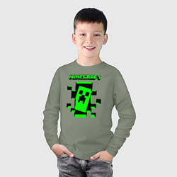 Лонгслив хлопковый детский Minecraft the game of gamers, цвет: авокадо — фото 2