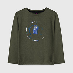 Лонгслив хлопковый детский Galaxy tardis, цвет: меланж-хаки