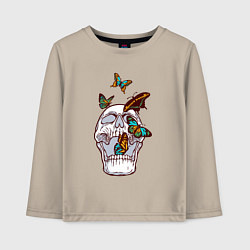 Детский лонгслив Бабочки и череп