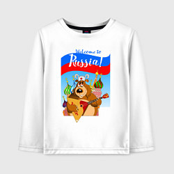 Детский лонгслив Welcome to Russia inscription color